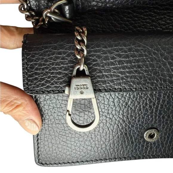 Gucci Dionysus mini bag in blk leather crystal closure crossbody shoulder clutch - Picture 8 of 15